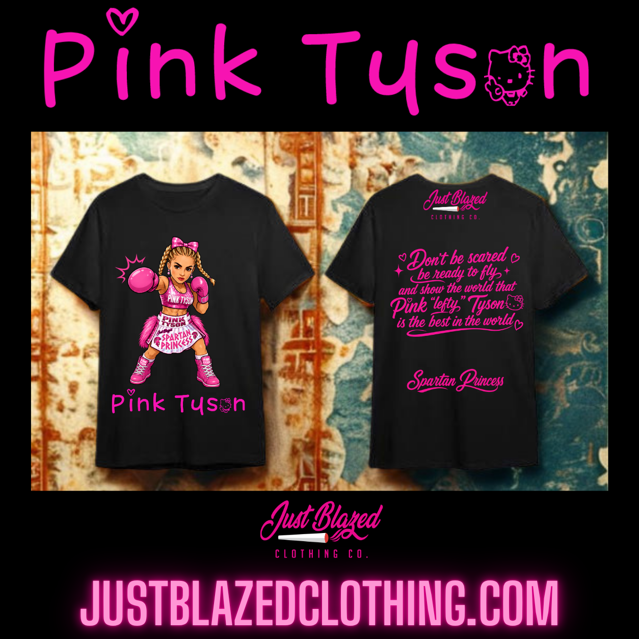 Pink Tyson X Just Blazed Fight Shirt