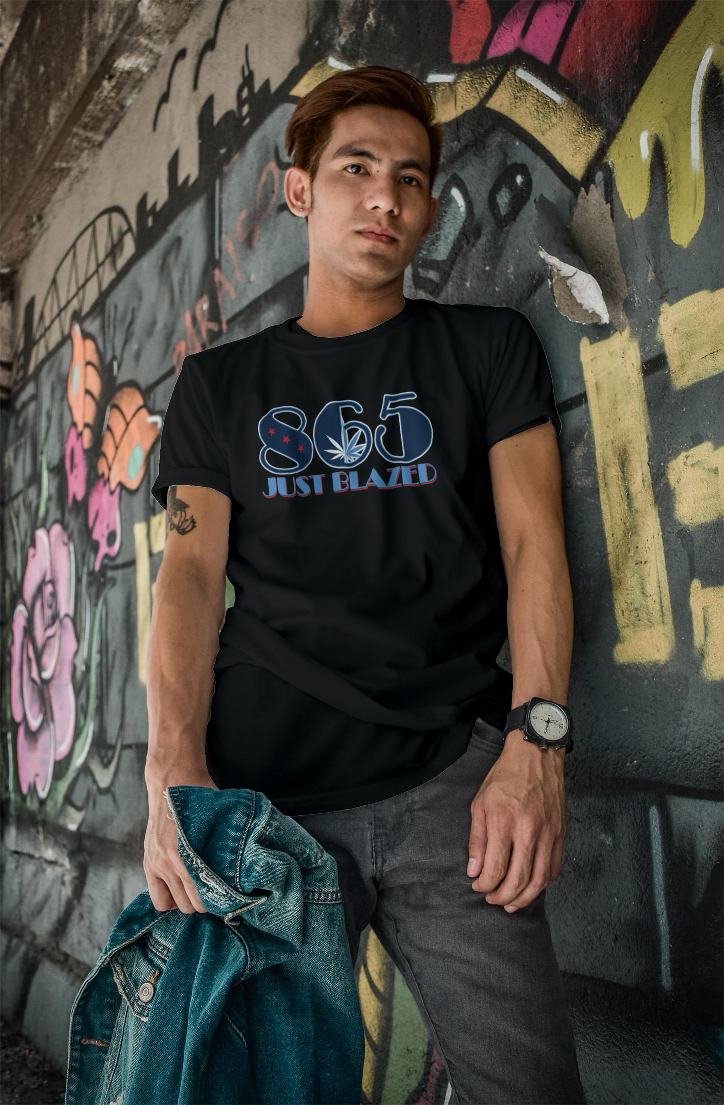 865 Just Blazed Area Code Shirt-Featuring the Tennessee Titans Colors