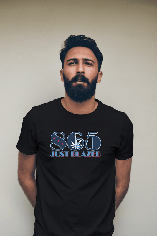 865 Just Blazed Area Code Shirt-Featuring the Tennessee Titans Colors
